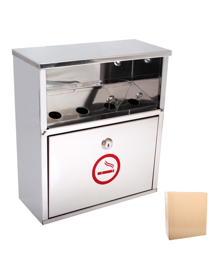 CINZEIRO PAREDE INOX  25,5X11X29CM
