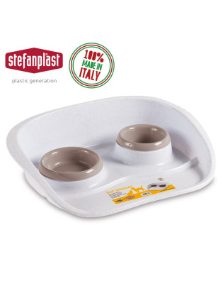 COMEDOURO 97775 DUPLO TORTORA/GRANITO 50X37,5X64CM PLST
