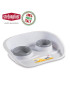 COMEDOURO 97771 DUPLO CINZA/GRANITO 50X37,5X64CM PLST