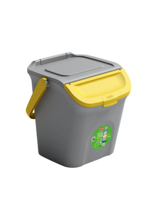 BALDE LIXO 69000 ECO WAY VERTICAL 28L C/TAMPA AMARELA