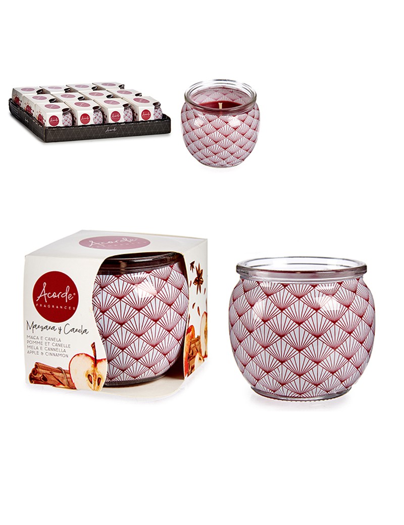VELA AR 13573 AROMA MAÇA/CANELA FRASCO VIDRO 7X6CM