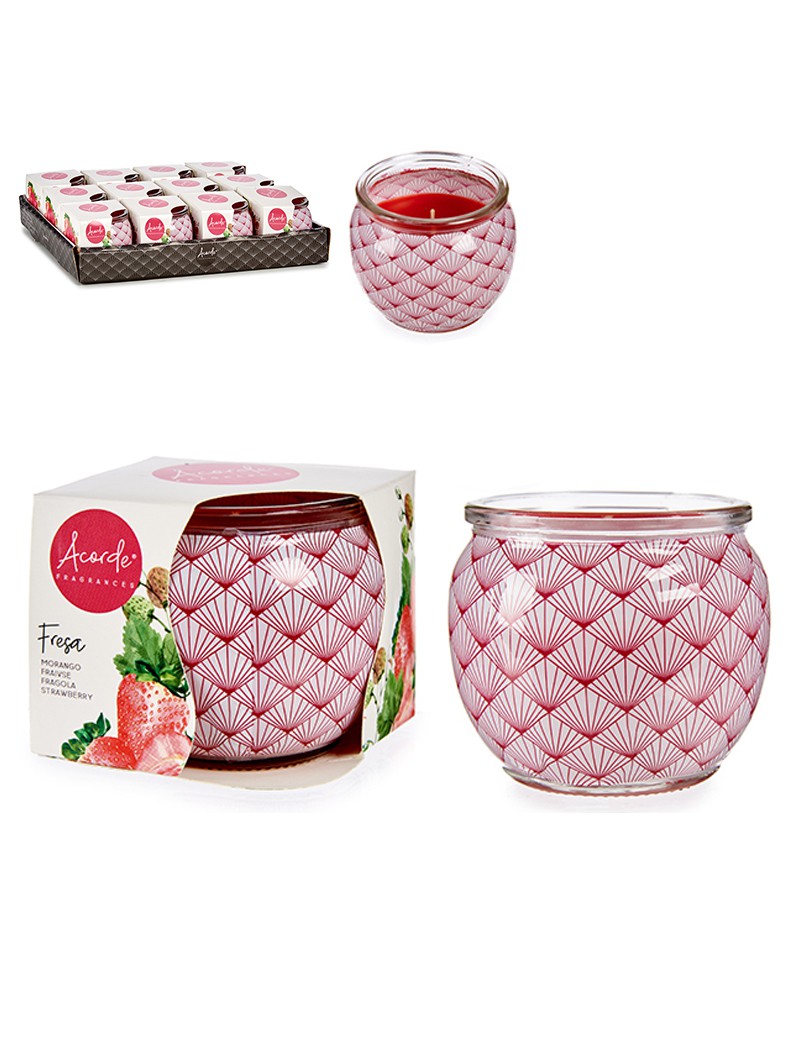 VELA AR 13577 AROMA MORANGO FRASCO VIDRO 7X6CM