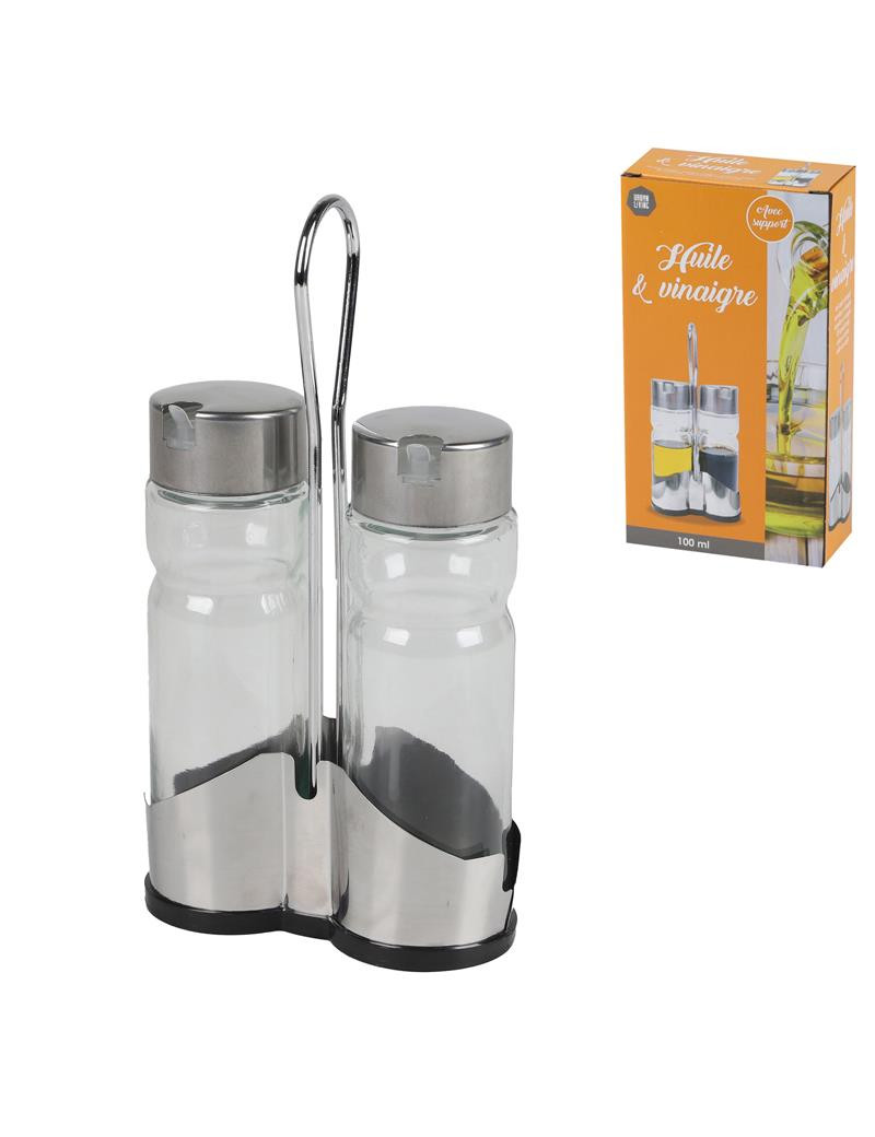 GALHETEIRO UL 34451  2PEÇAS 2X100ML 20CM VIDRO