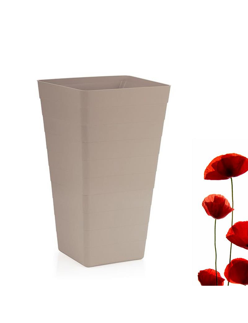 VASO FLORENZIA 02396 QUAD. TORTORA 27,5X50CM PLST