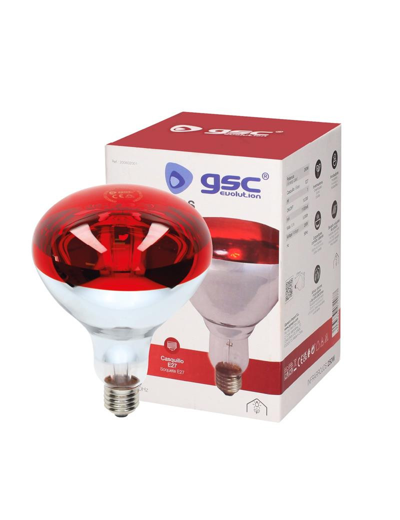 LAMPADA GSC 200602001 INFRAVERMELHO 250W E27 11,5CM