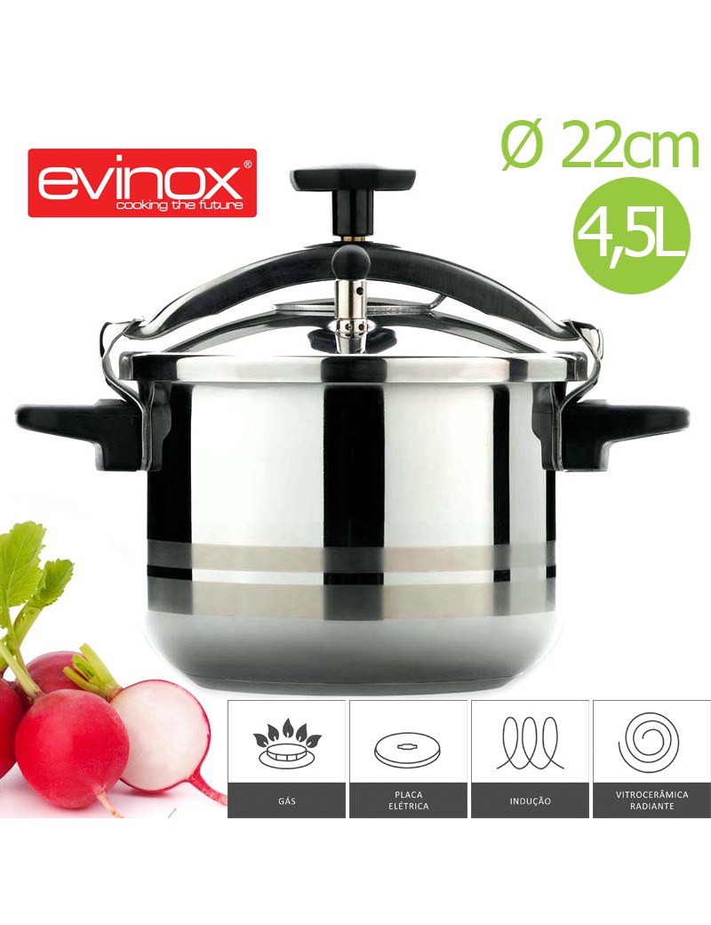 PANELA PRESSAO EVINOX CLASSIC 4,5L DIAM. 22CM INOX INDUÇAO
