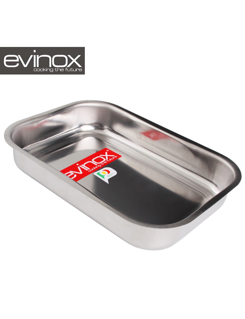 ASSADEIRA RETANGULAR EVINOX 25 INOX 27X18,8X4,5CM