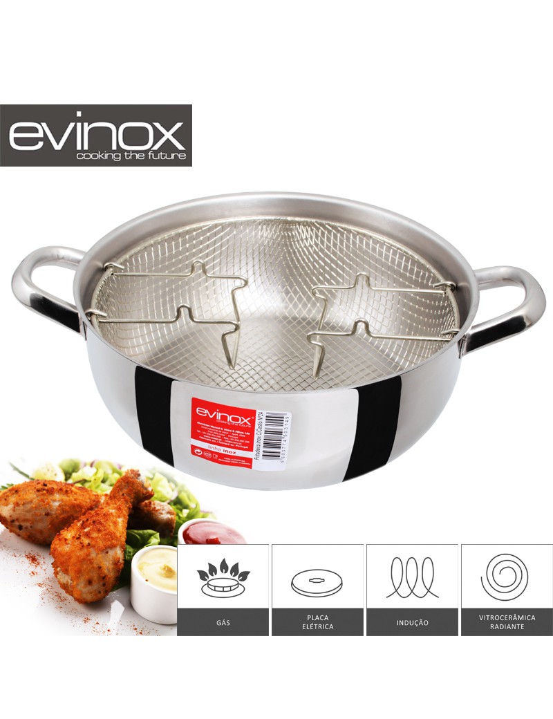 FRITADEIRA EVINOX C/CESTO Nº24 INOX S/TAMPA