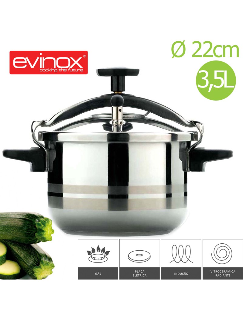 PANELA PRESSAO EVINOX CLASSIC BAIXA Ø22CM 3,5L INOX 18/10