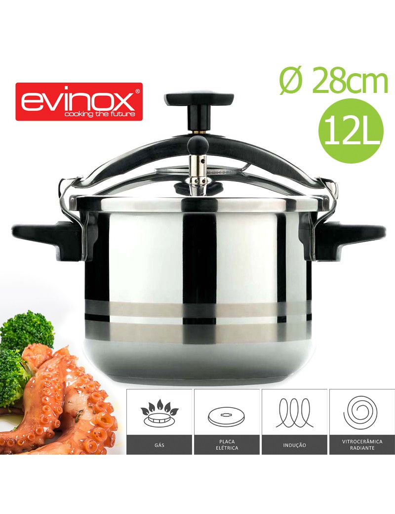 PANELA PRESSAO EVINOX CLASSIC 12L DIAM. 28CM INOX INDUÇAO