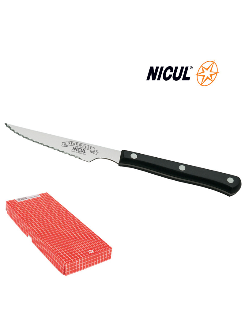 FACA CHURRASCO NICUL 7910.5300.1020 CONJ.12 CABO PRETO