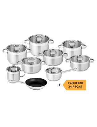 TREM SL ATLANTICO GLASS 9 PEÇAS INOX C/OFERTA FAQUEIRO