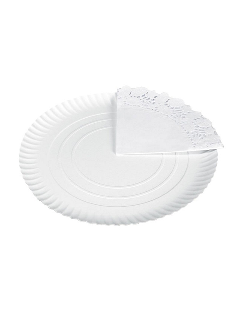 PRATO BOLO MAXI 3007 C/NAPERONS 35CM BRANCO
