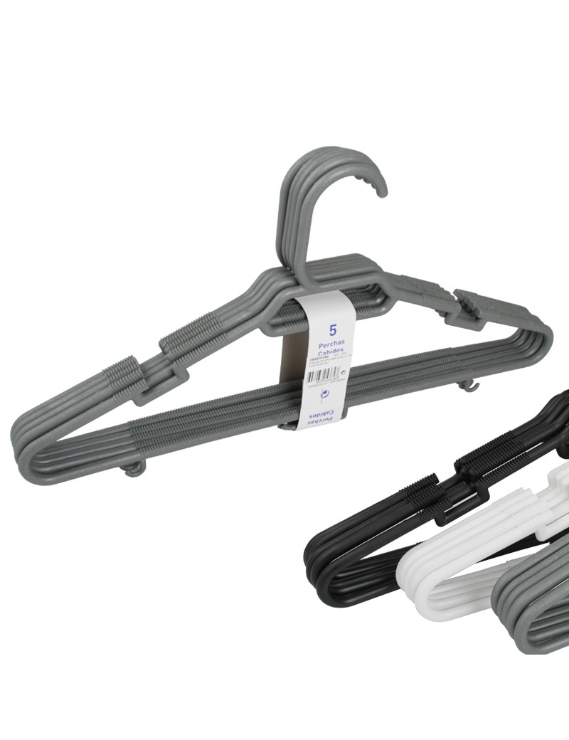 CABIDE ROUPA 5384 CONJ.5  42CM PLST SORTIDO