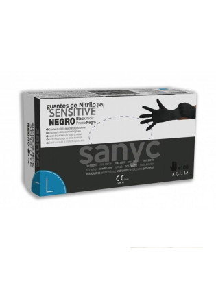 LUVAS SENSITIVE 5273 T.L 100UND NITRILO PRETO S/PO DESCART.