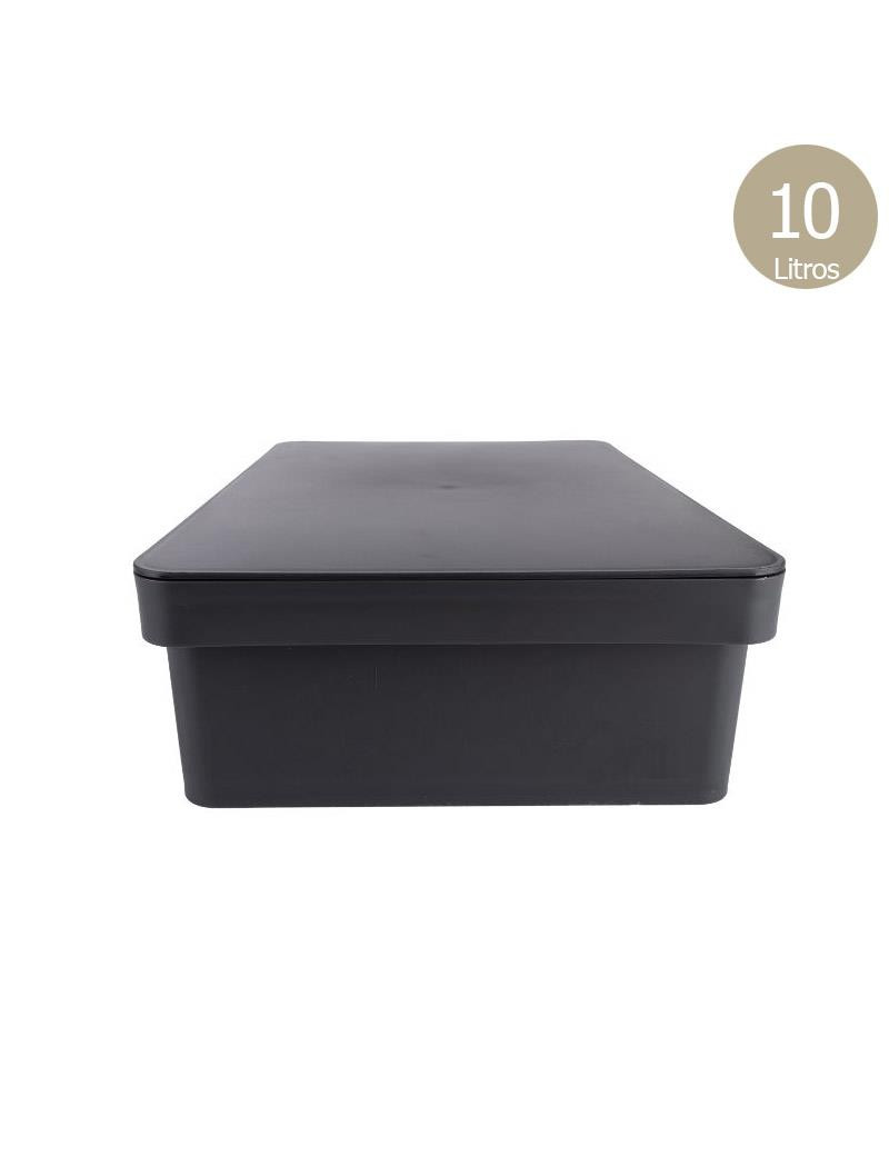 CAIXA ARRUMAÇAO CD 3065 BECLAS DECO PRETO 10L 28X38X12CM