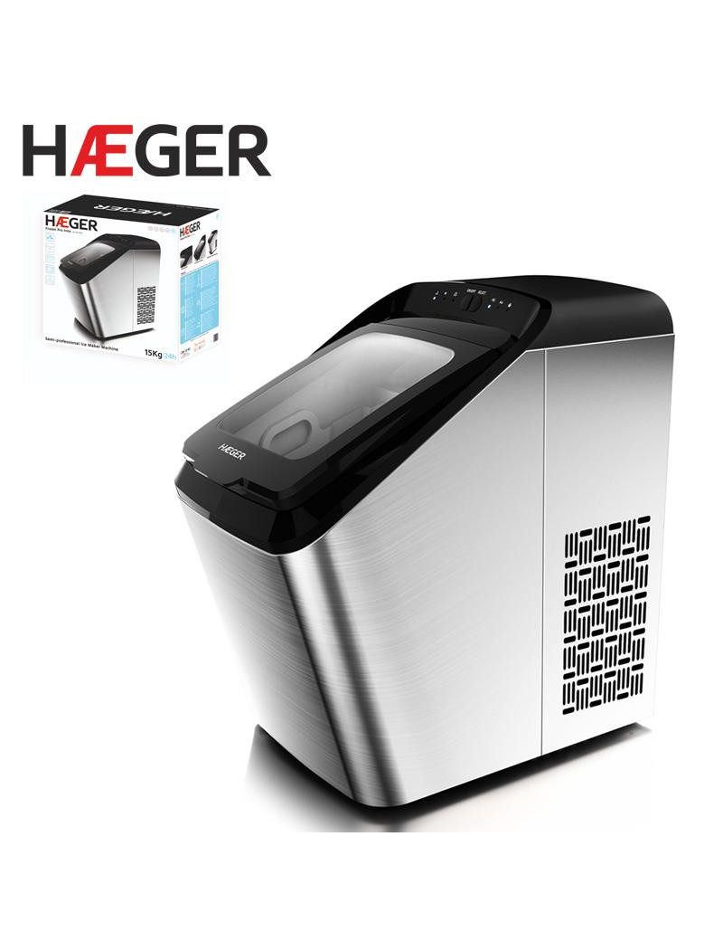 MAQUINA GELO HAEGER FROZEN PRO IM-15S.006A  15KG/24H INOX