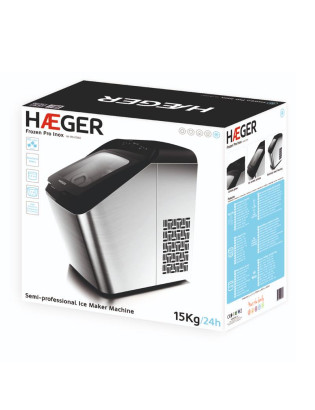 MAQUINA GELO HAEGER FROZEN PRO IM-15S.006A  15KG/24H INOX