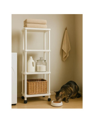 ESTANTE CD 3432 BECLASSIC 4 PRAT. C/RODAS 50X30X139CM PLST