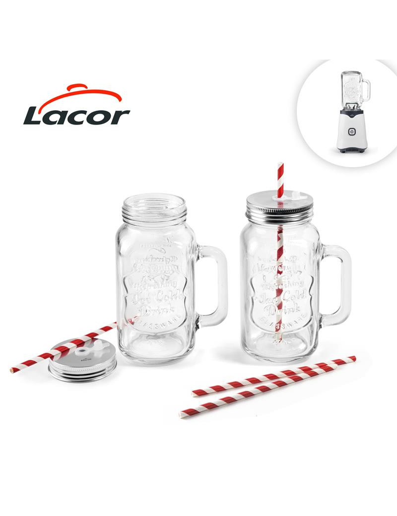 CONJ.2 COPOS / CANECA LACOR 69387 P/LIQUID. MIX & GO 0,50L
