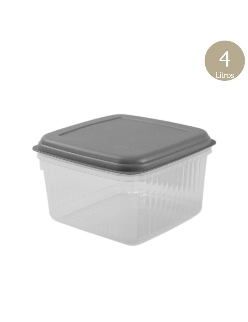 CAIXA HERMETICA CD 2440 BECLASSIC CINZA QUAD. 4L PLST