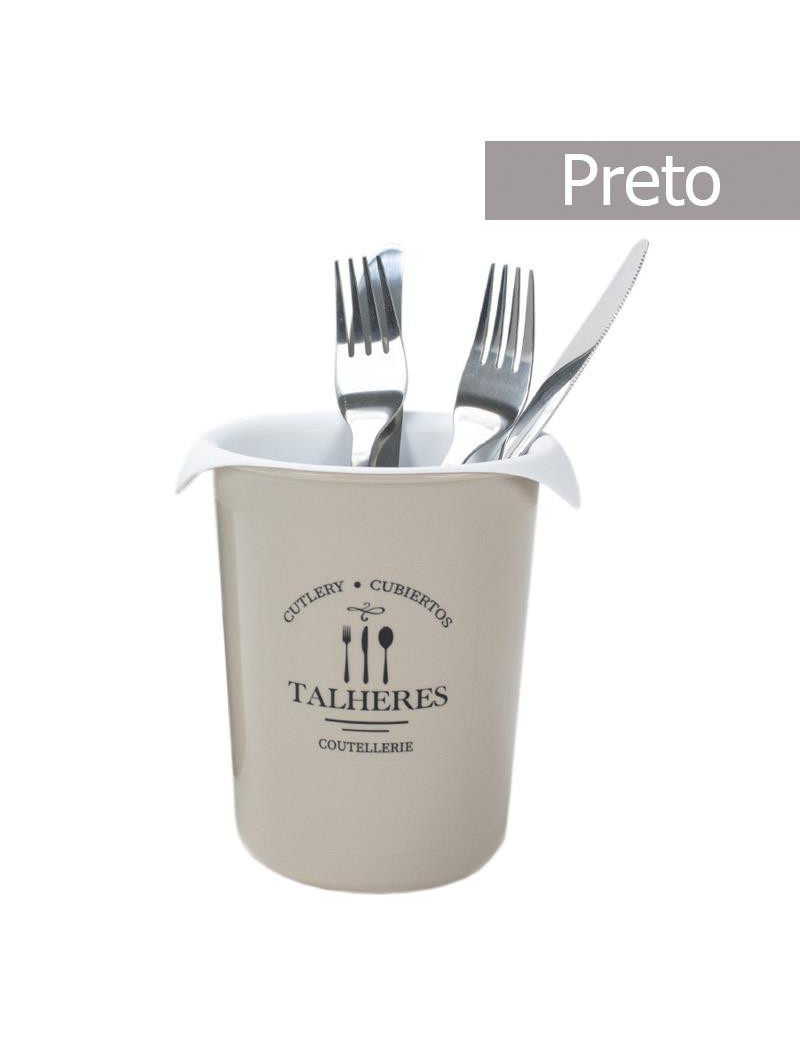 PORTA TALHERES CD 2499 BECLASSIC PRETO 12,5X13,2CM PLST