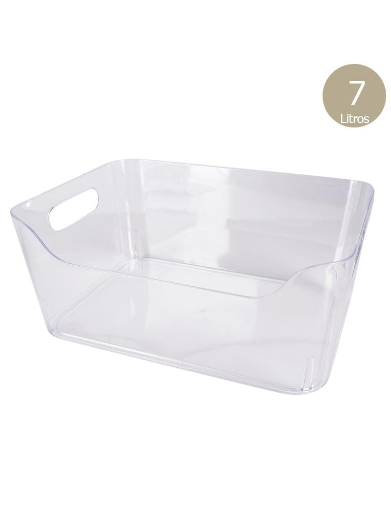 CAIXA ORGANIZADORA CD 2997 BEC 7L 30X21X12CM TRANSP.