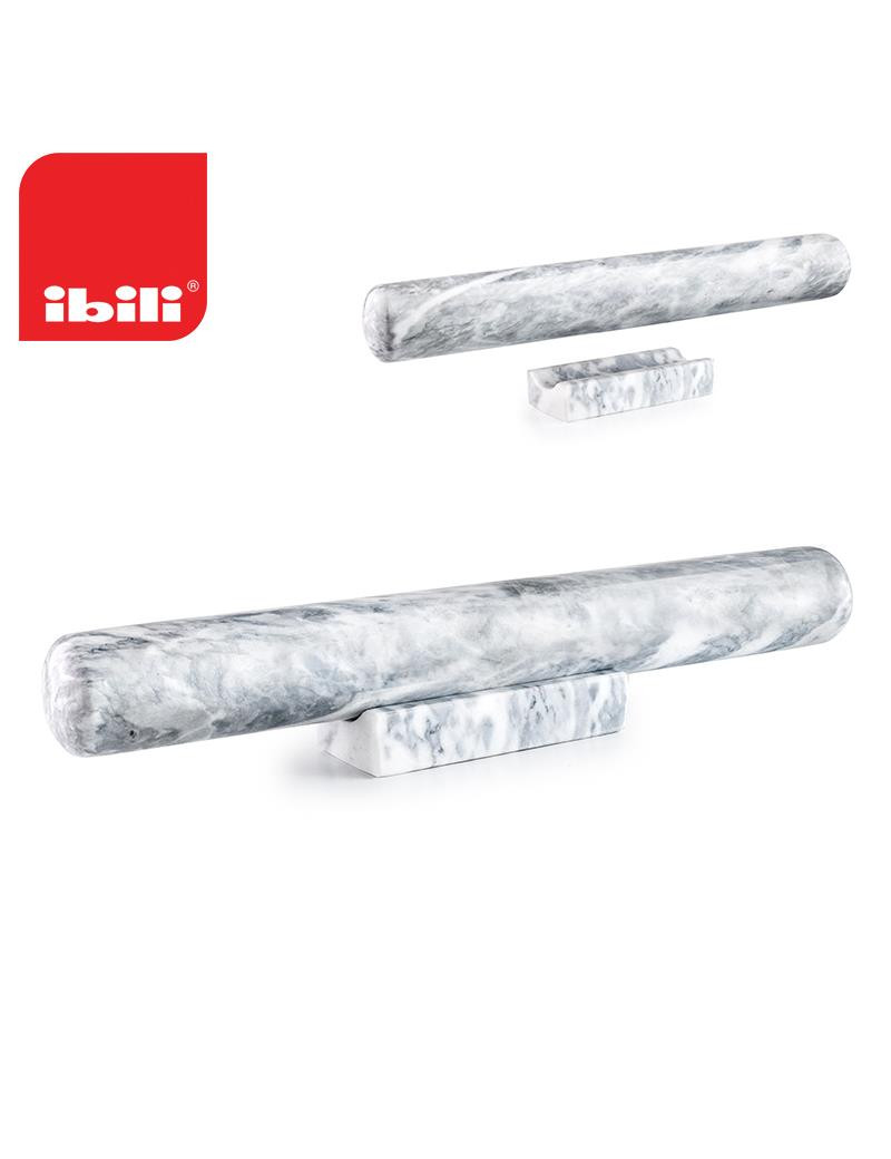 ROLO MASSA IBILI 698410 MARMORE BRANCO 35X4,5CM +SUPORTE