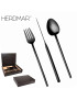 FAQUEIRO 24 P. H STICK PRETO MATE PVD C/ESTOJO MADEIRA
