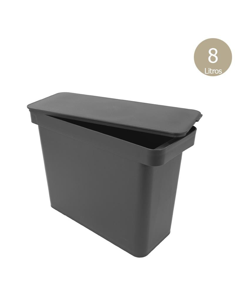 CAIXA ARRUMAÇAO CD 3063 BECLAS DECO CINZA 8L 14X34X24,5CM