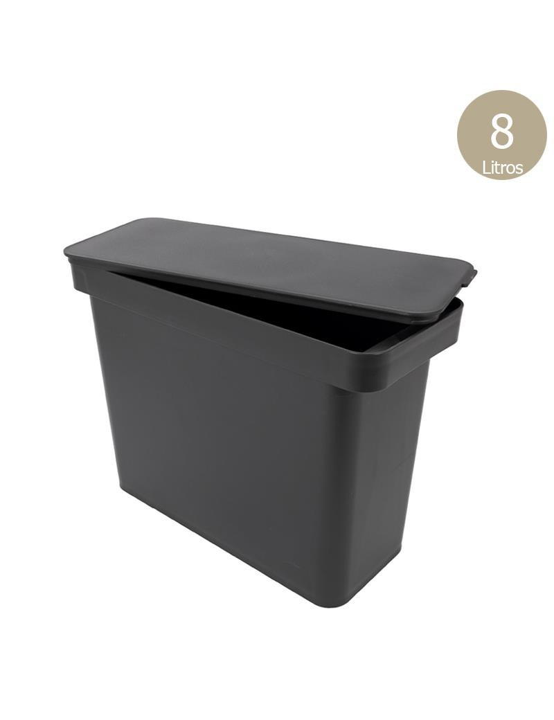 CAIXA ARRUMAÇAO CD 3063 BECLAS DECO PRETO 8L 14X34X24,5CM