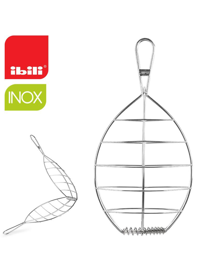 GRELHA CHURRASCO IBILI 770200 P/RODOVALHO INOX XL 42X30CM