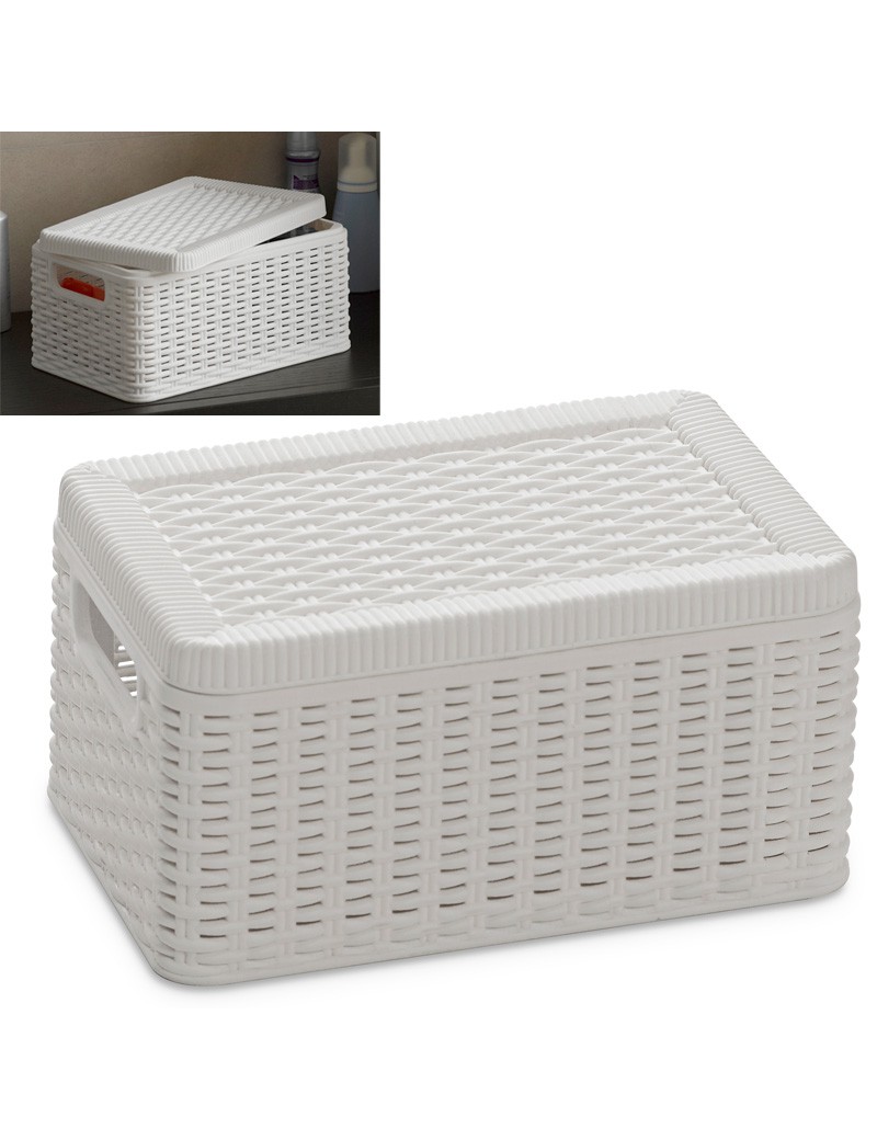 CAIXA ARRUMAÇAO 380 DECORA C/TAMPA BRANCA 20X30X15CM PLST