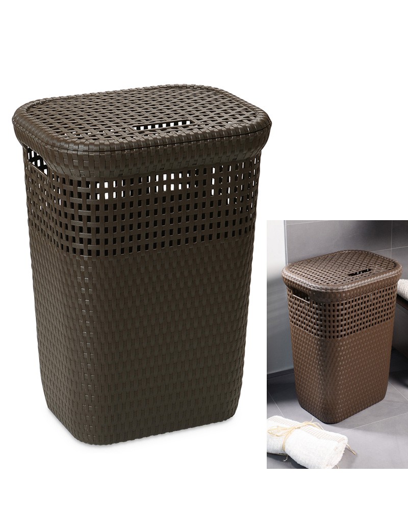 CESTO ROUPA 439 NATURE CASTANHO 42X33X58CM 60L PLST
