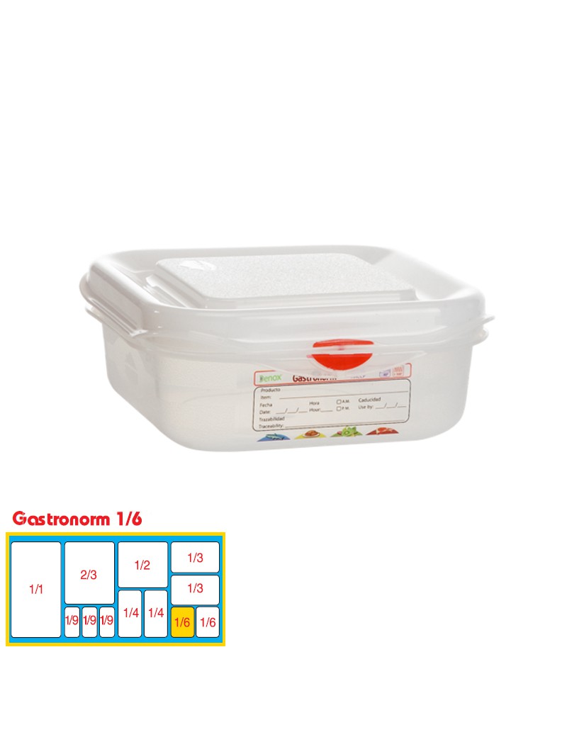 CAIXA HERMETICA DENOX 12370 GASTRONORM 1/6 X65MM TRANSP