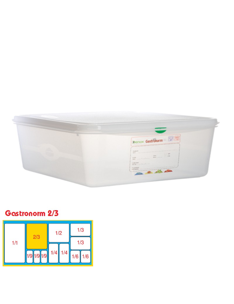 CAIXA HERMETICA DENOX 12500 GASTRONORM 2/3 X100MM TRANSP