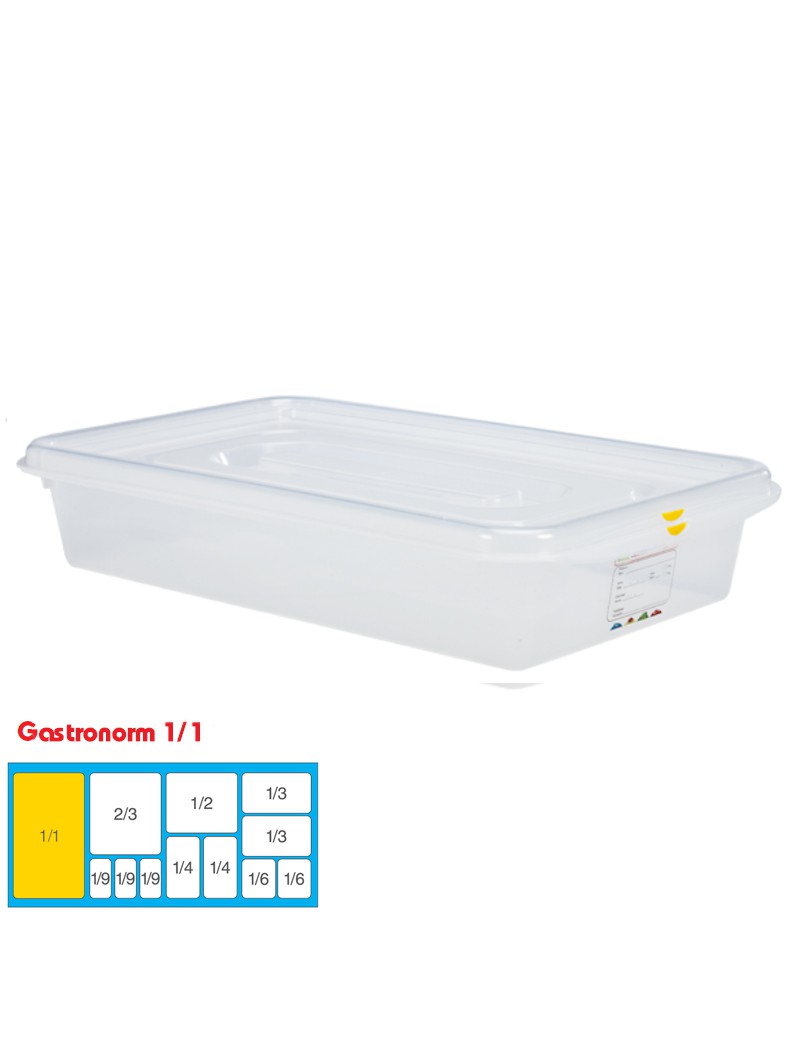 CAIXA HERMETICA DENOX 12530 GASTRONORM 1/1 X100MM TRANSP