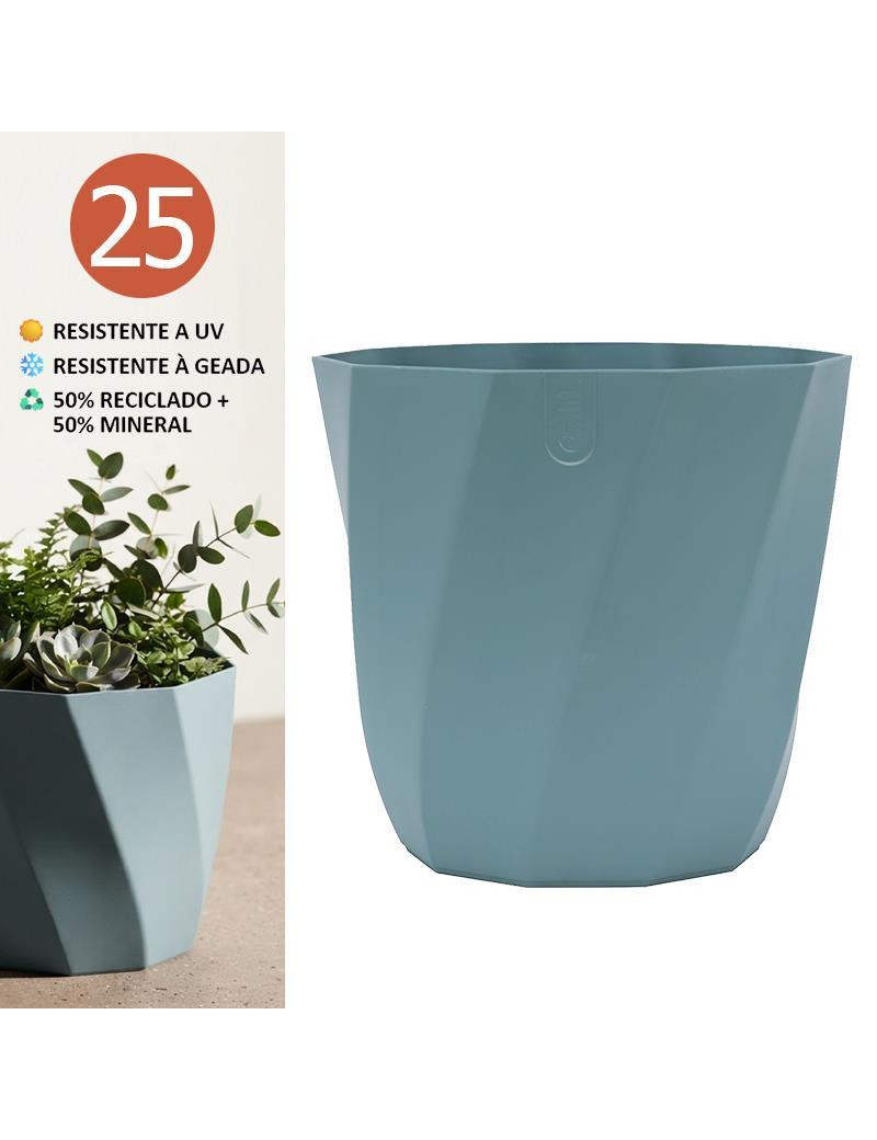 VASO CD 3672 LOTUS AZUL 25CM PLST