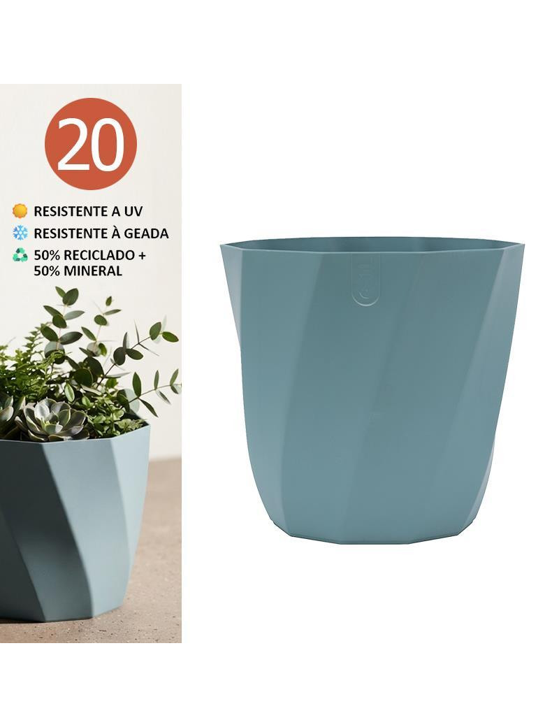 VASO CD 3673 LOTUS AZUL 20CM PLST