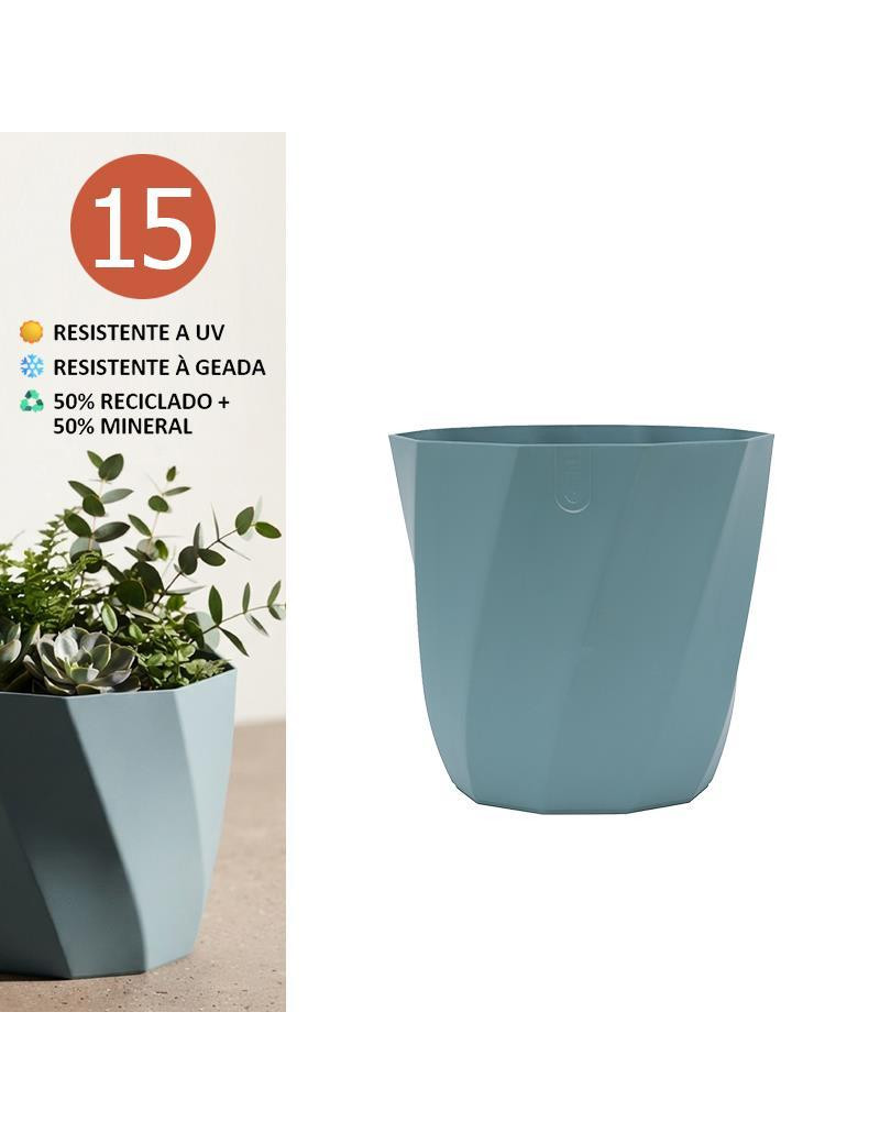 VASO CD 3674 LOTUS AZUL 15CM PLST