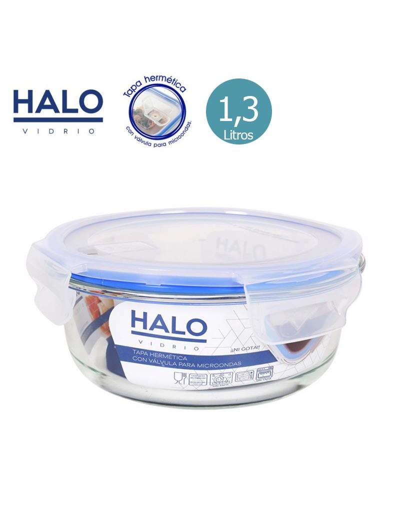 CAIXA HERMETICA QT HALO 24943 RED. 1,30L VIDRO