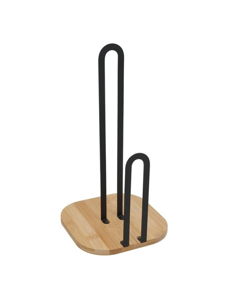 PORTA ROLO 419015 DALLAS 16X31CM PRETO BAMBU