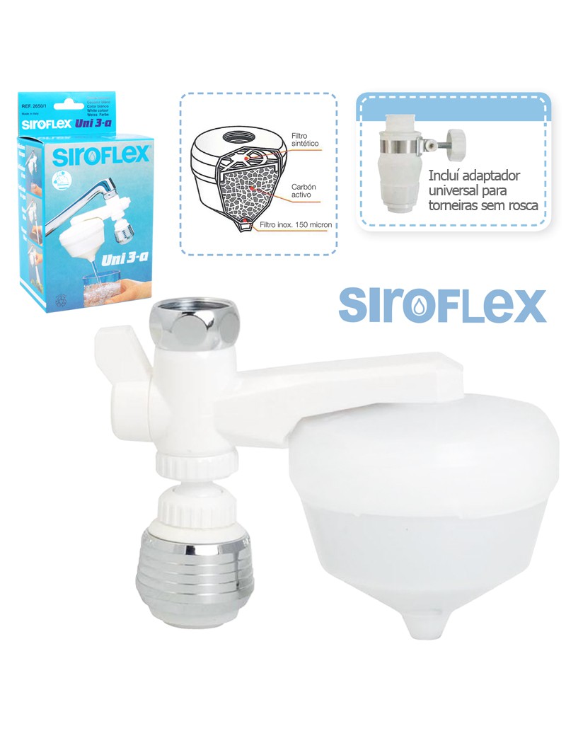 PURIFICADOR AGUA 2650/1S UNIVERSAL 3-A CROMADO/BRANCO