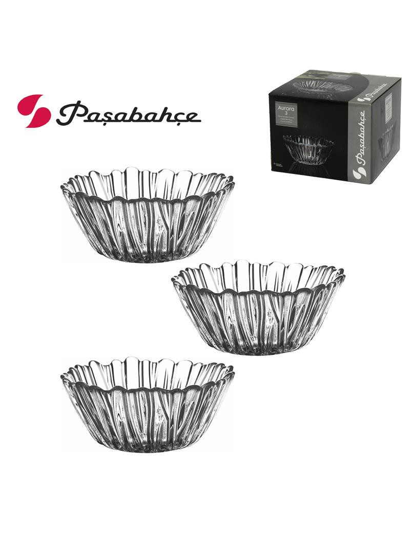 TAÇA PASABAHCE 10601 AURORA CONJ.3 14CM VIDRO