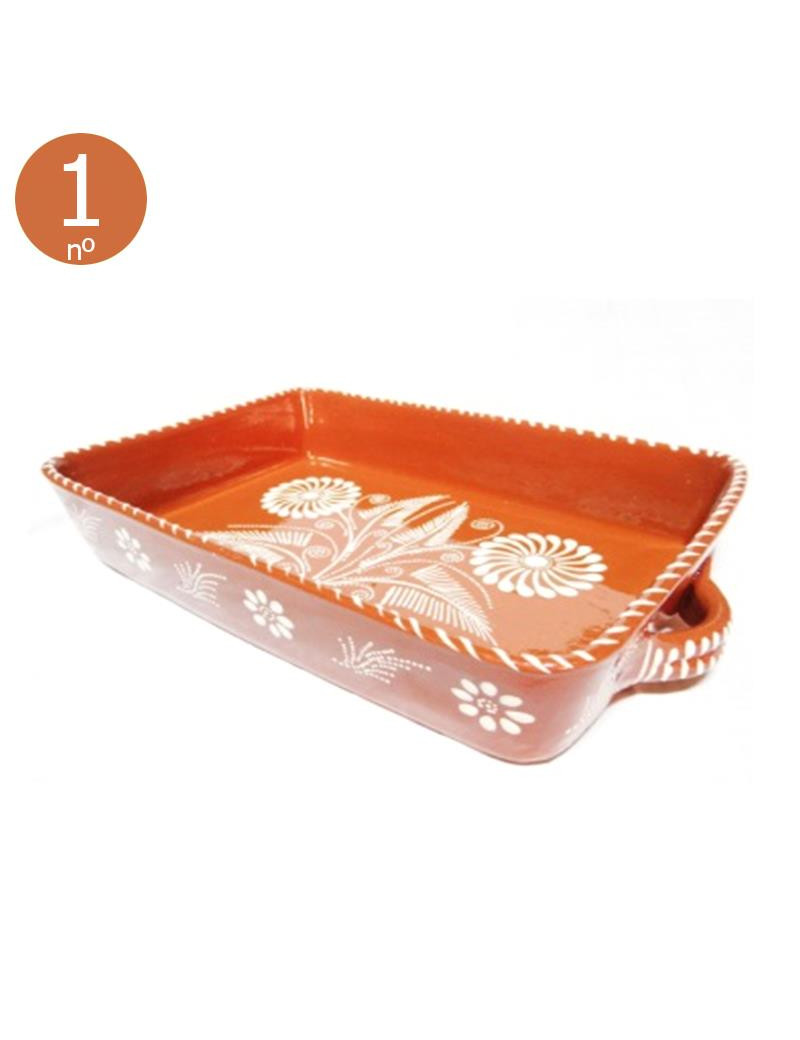ASSADEIRA BARRO REGIONAL RETANGULAR Nº1 28X20,5CM