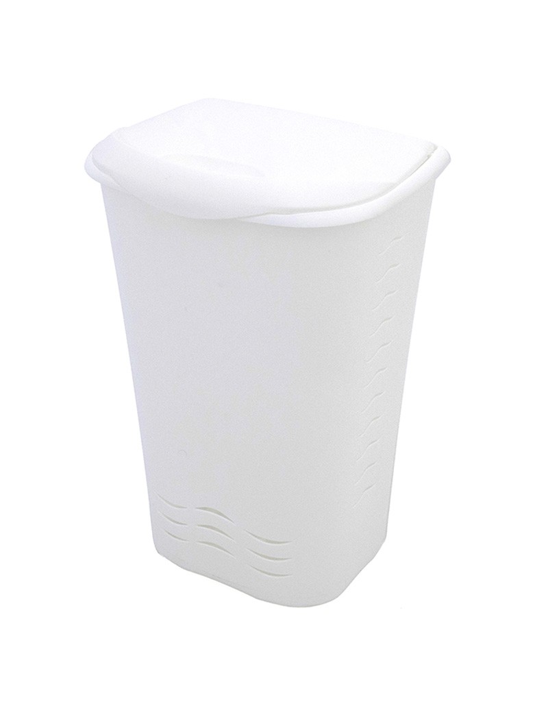 CESTO ROUPA NATURE 0703 BRANCO 70L 45X37X68CM PLST