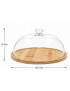 PRATO BOLO 652870 NATHURY BAMBU C/TP VIDRO Ø29X15CM