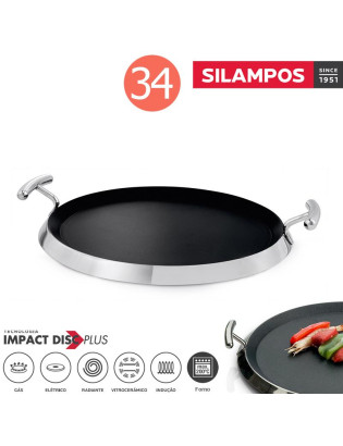 GRELHADOR SL YUMI CIRCULAR C/ASAS Ø34CM ANTIAD. INOX 18/10
