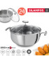 FRITADEIRA SL YUMI C/TP VIDRO Ø24CM INOX 18/10