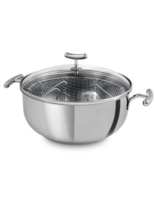 FRITADEIRA SL YUMI C/TP VIDRO Ø24CM INOX 18/10